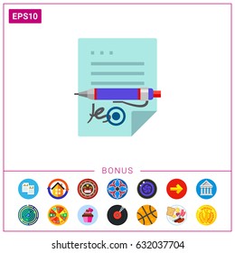 Signed Contract with Seal Icon