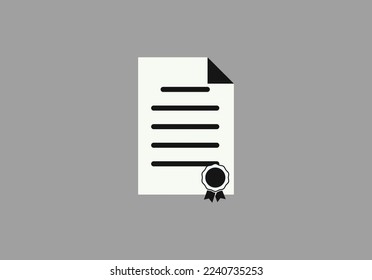 Documento firmado con un icono de insignia