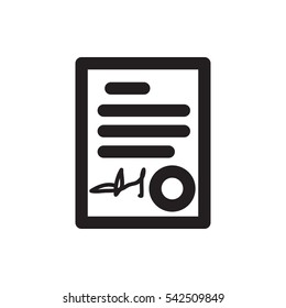 signed document icon illustration isolated vector sign symbol