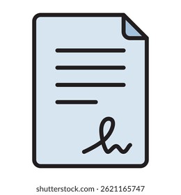 Signed document paper outline icon	