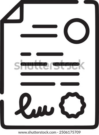 Signed document, representing contracts or legal agreements. Signed document, representing contracts or legal agreements. EPS