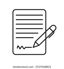 Signed documentline icon. vector illustration. EPS10