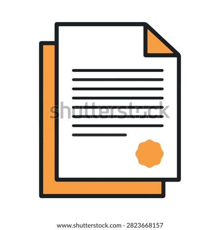 Signed legal certificate paper document with golden seal icon representing official diploma degree and verified credentials.