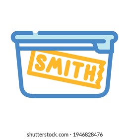 signed lunchbox color icon vector. signed lunchbox sign. isolated symbol illustration
