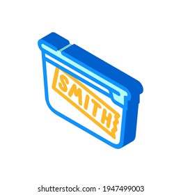 signed lunchbox isometric icon vector. signed lunchbox sign. isolated symbol illustration