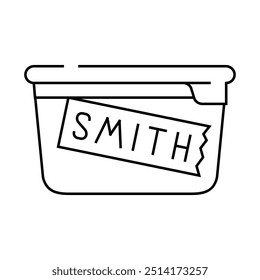 signed lunchbox line icon vector. signed lunchbox sign. isolated contour symbol black illustration