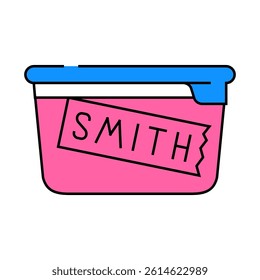 signed lunchbox line icon vector. signed lunchbox sign. isolated symbol illustration