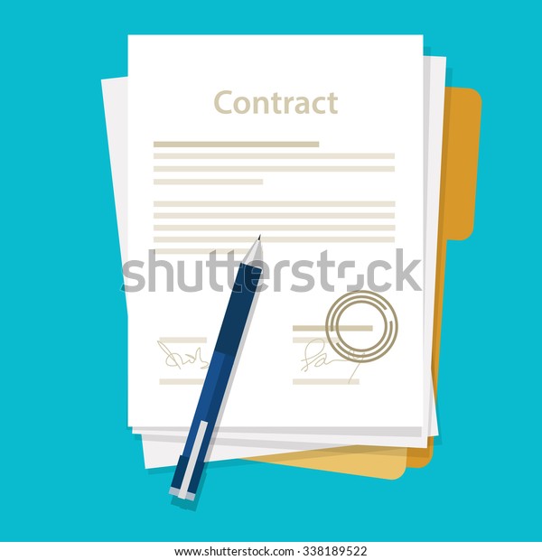署名済みの紙取引契約アイコン契約ペン デスクフラットビジネスイラストベクター画像 のベクター画像素材 ロイヤリティフリー