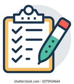 
Signed policy document, approved list items icon
