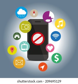 Signes icon do not with function mobile phone