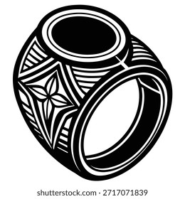 signet ring vector icon on white   