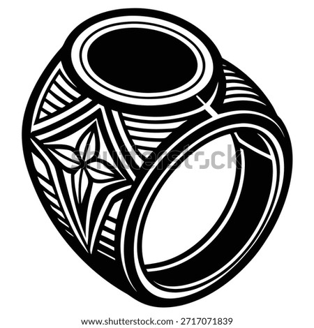 signet ring vector icon on white   