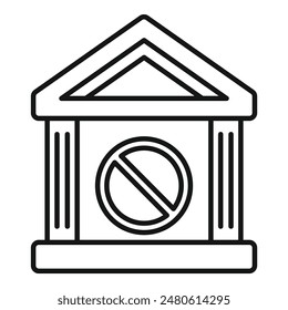 Signifying a closed government institution, emphasizing restricted access