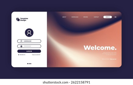 Sign-In Form with Abstract Background – Creative Business Login Design with Fluid Gradient and Elegant UI Layout