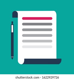 Signing Agreement icon flat design