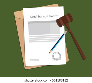 Signing agreement letter of legal transcriptionist illustration