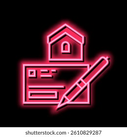 signing check for pay mortgage neon light sign vector. signing check for pay mortgage illustration