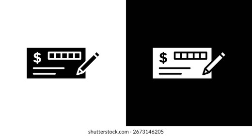 Colección de icono de comprobación de firma. Ilustración vectorial rellena en blanco y negro.