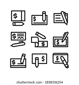 Signing Cheque icon or logo isolated sign symbol vector illustration - Collection of high quality black style vector icons
