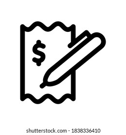 Signing Cheque icon or logo isolated sign symbol vector illustration - high quality black style vector icons
