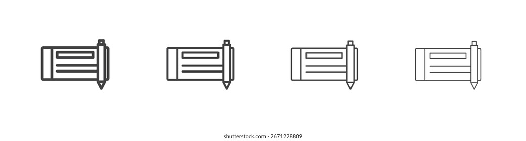 Icono de comprobación de firma. Icono de línea delgada para el diseño y desarrollo de Sitios web, desarrollo App.