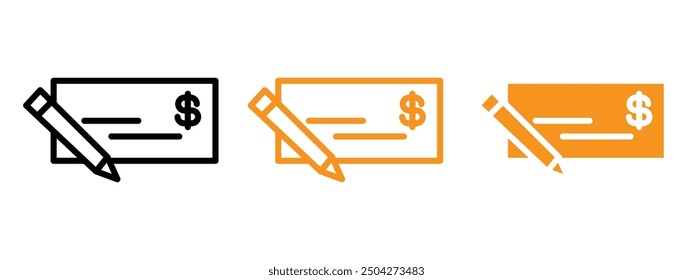 Signing cheque icon web design in vector