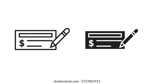 Ícones de verificação de assinatura. Coleção de vetores de ícones de tópicos. ilustrações simples
