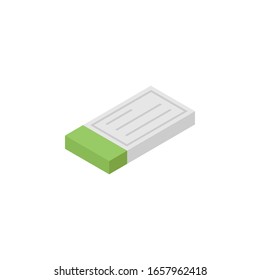 Firma de icono de comprobación de plano isométrico. Ilustración de color vectorial 3d. aislado sobre fondo blanco