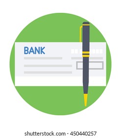 Signing Cheque Vector Icon