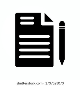 Signing a contract black icon in flat style isolated. Vector Symbol illustration.