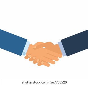 Signing of a contract. Business handshake for deal and teamwork concept. the international cooperation. shaking hands on a white background  vector illustration