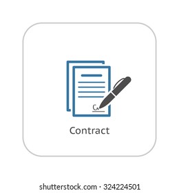 Signing Contract Icon. Business Concept. Flat Design. Isolated Illustration.