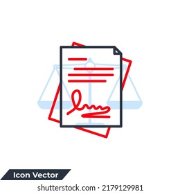 Signing contract icon logo vector illustration. document symbol template for graphic and web design collection