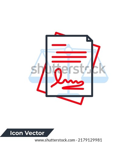 Signing contract icon logo vector illustration. document symbol template for graphic and web design collection