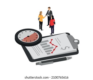 Signing a contract. Partnership and agreement. business concept illustration. editable vector.