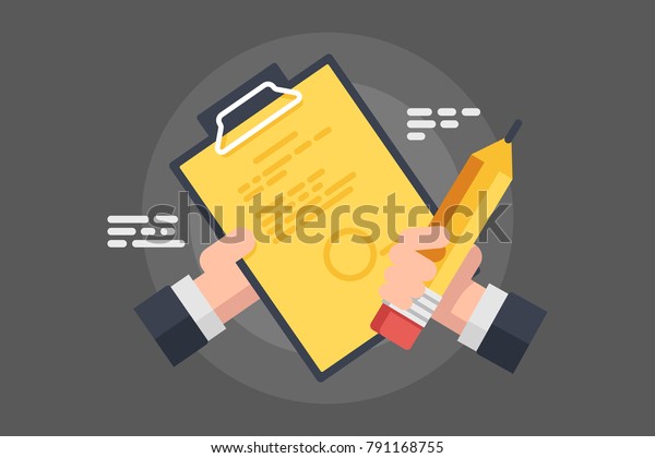 Signing Contract Contract Termination Businessman Holding Stock Vector