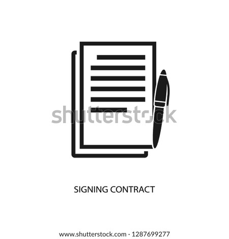 The signing contract vector icon.