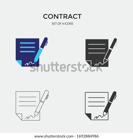 signing contract vector icon signature on document