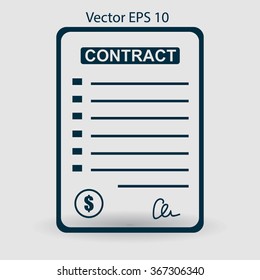 signing of a contract vector illustration