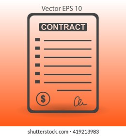 signing of a contract vector illustration