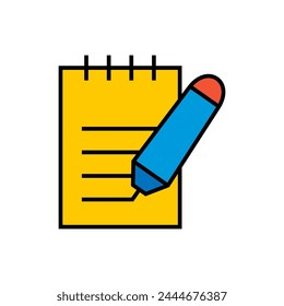 Signing document icon. Writing tool, notes sign vector icon.