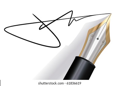 Signing with a fountain pen