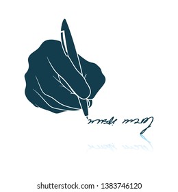 Signing hand icon. Shadow reflection design. Vector illustration.