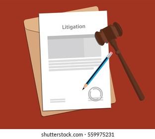 signing legal concept of litigation  illustration