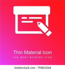 Signing receipt red and pink gradient material white icon minimal design