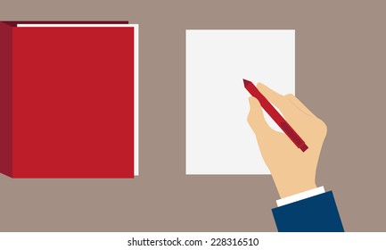 Signing of the treaty. Hand with pen sign the document on the table. Business concept 