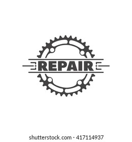 Sign,logo,  emblem for repair  bicycle.