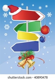 Signpost. All elements and textures are individual objects. Vector images scale to any size.