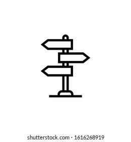 signpost, arrow, direction, information icon lineart style isolated on white background
