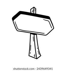 Icono de vector de flechas de señalización en estilo doodle. Símbolo de elección de dirección en diseño simple. Objeto de dibujos animados dibujado a mano aislado sobre fondo blanco.